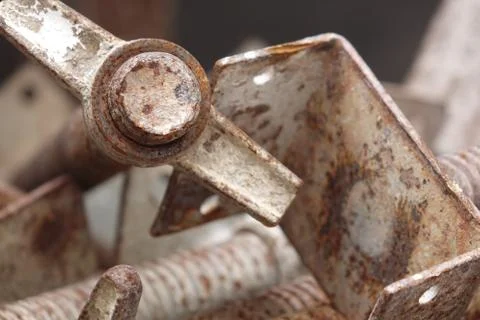 Macro View of Rusty Large Spiral Screw Stock Photos