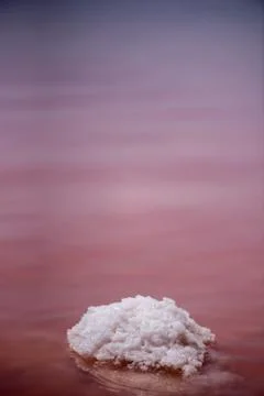 Macro View of the salt rock in red waved water Salinas Torrevieja Spain Sunny Stock Photos