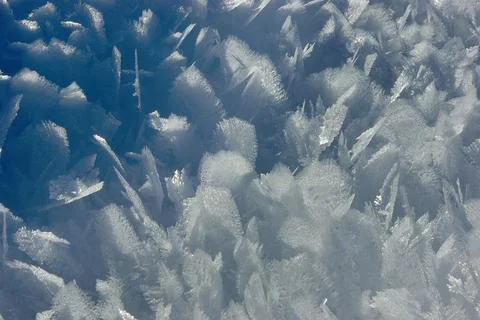 Macro View of Sharp Frost Ice Crystals 写真素材
