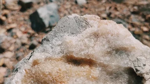 Macro View of Sparkling Natural Druzy Quartz Crystal Mineral Formations Stock Footage 333611602