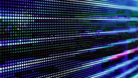 Macro view of a television LED LSD screen at the time of broadcasting a TV Stock Footage 220881637