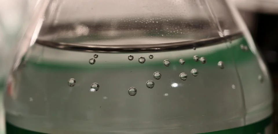 Macro view of tiny carbonation bubbles Stock Photos