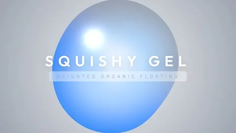 Macro view of translucent blue squishy gel orb floating in studio setting Stock Footage 336804957