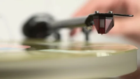 Macro of Vinyl Player Head Stock-Footage 87281835
