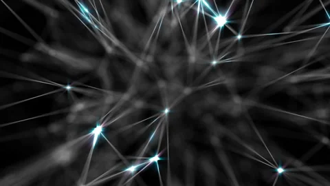 Macro vision of the neural network. Neural interaction. Appearance and Stock Footage 90634452