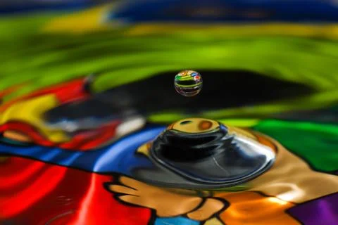 Macro of a water drop. Stock Photos