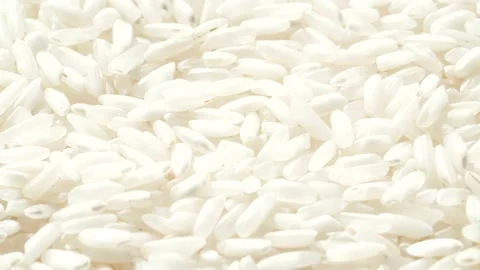 Macro white raw rice texture, food background, vegetarian healthy eating product Stockbeeldmateriaal 144858358