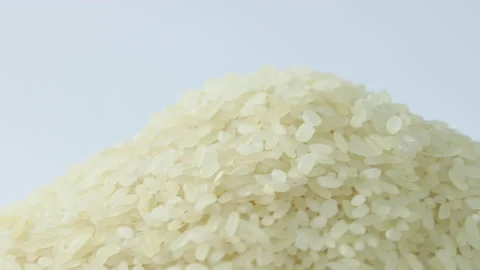 Macro white raw rice texture, food background, vegetarian healthy eating product Stock Footage 188299007