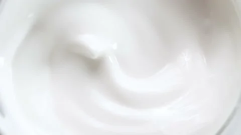 Macro white smooth eye, skin cream texture, closeup beauty facial cosmetics mask Stock Footage 173361302