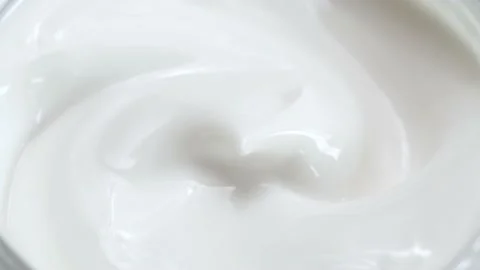 Macro white smooth eye, skin cream texture, closeup beauty facial cosmetics mask Stock Footage 218571720