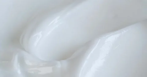 Macro white smooth eye, skin cream texture, closeup beauty facial cosmetics mask Stock Footage 245332503