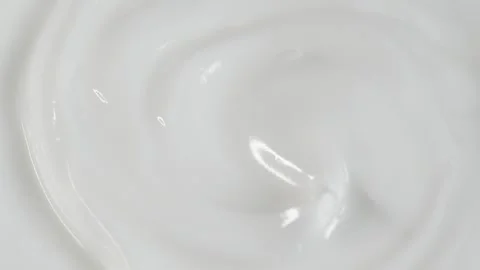 Macro white smooth eye, skin cream texture, closeup beauty facial cosmetics mask Stock Footage 264245217
