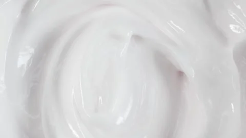 Macro white smooth eye, skin cream texture, closeup beauty facial cosmetics mask Stock Footage 265836717