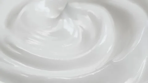Macro white smooth eye, skin cream texture, closeup beauty facial cosmetics mask Stock Footage 306270610