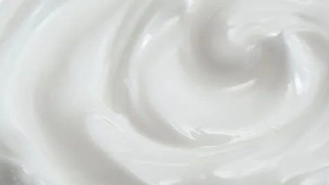 Macro white smooth eye, skin cream texture, closeup beauty facial cosmetics mask Stock Footage 312427035