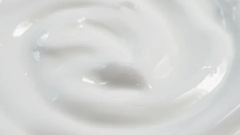 Macro white smooth eye, skin cream texture, closeup beauty facial cosmetics mask Stock Footage 312851753