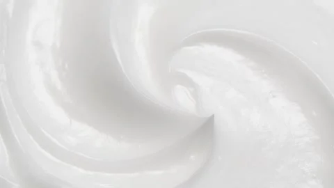 Macro white smooth eye, skin cream texture, closeup beauty facial cosmetics mask Stock Footage 316037259