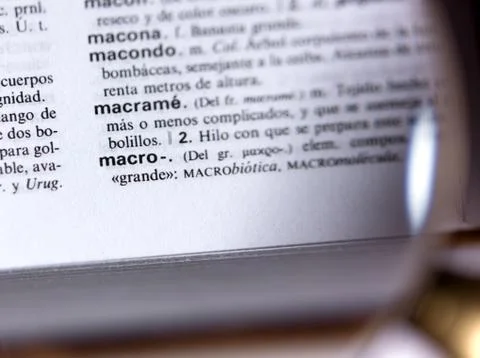 Macro word Stock Photos