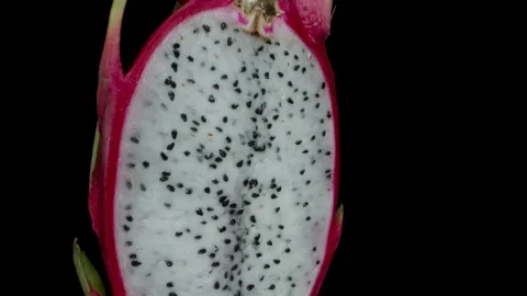 Macro zoom The dragon fruit rotates, and... | Stock Video | Pond5