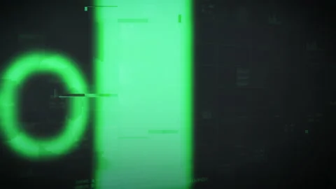 Macro zoom out of green loading screen of digital program Stock Footage 208953005