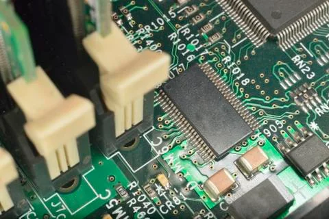 Macro zoomed microcircuit Stock Photos