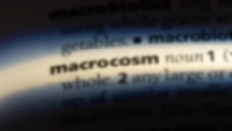 Macrocosm word in a dictionary. Stock Footage 99563143