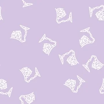 Macrocystis seaweed line vector seamless pattern Illustrazione stock