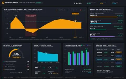 Macroeconomic Data Dashboard with GDP Growth and Financial Indicators Stock Illustration