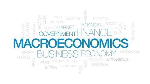 Macroeconomics animated word cloud, text design animation. Kinetic typography. Stock Footage 75065887