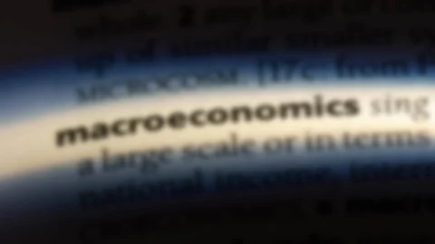 Macroeconomics word in a dictionary. Stock Footage 99563148