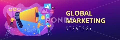 Macromarketing concept banner header. Stock Illustration