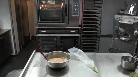 Macron Batter On Counter Stock Footage 136342437