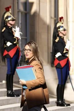 Macron convenes third plenary session of the CNR at the Elysee, Paris, France -  Stock Photos