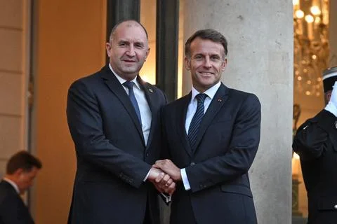 Macron hosts bilateral talks on sidelines of International Space Summit, Paris,  Stock Photos