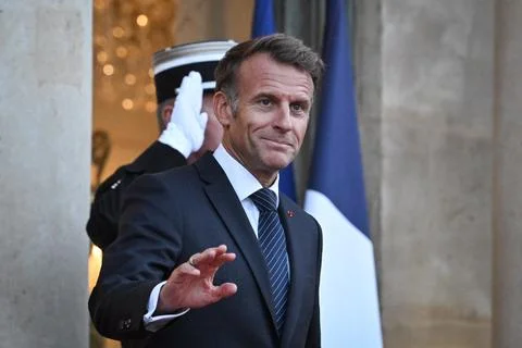 Macron hosts bilateral talks on sidelines of International Space Summit, Paris,  Stock-Fotos