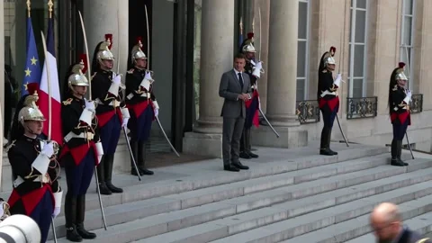 Macron meets with Boric at Élysée Palace, París, FR - 21 Jul 2023 Stock Footage 246543563
