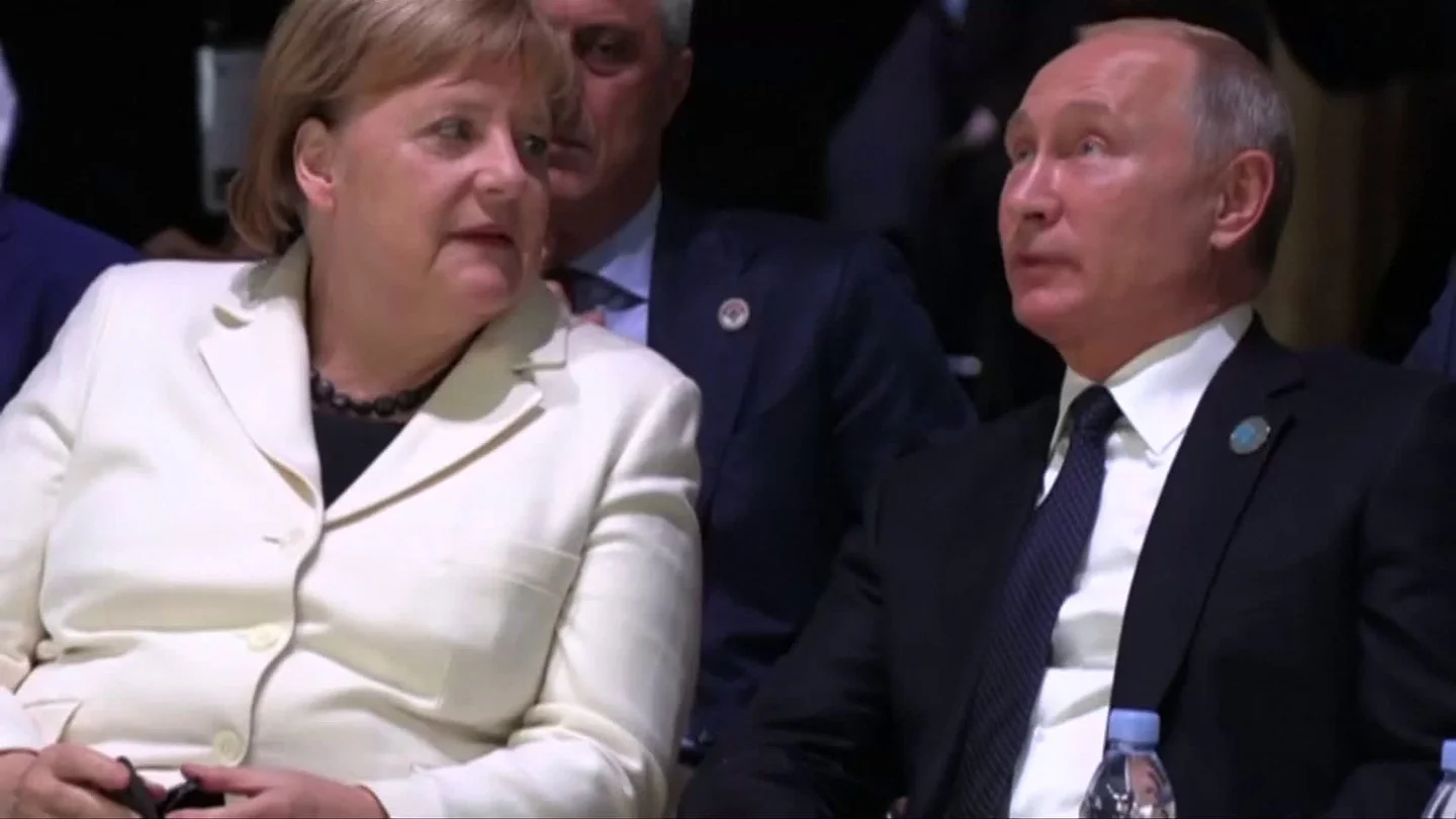 Macron, Merkel Defend Multilaterism As Trump Avoids Peace Forum Stock Footage