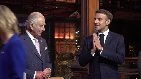 Macron praises King's commitment to climate and biodiversity initiatives - HD v Stockbeeldmateriaal 251147610