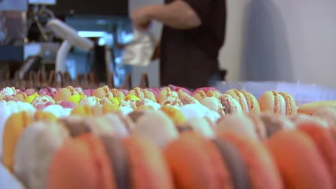 Macrons On Display Stock Footage 136342986