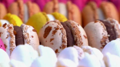 Macrons In Many Flavours Stock Footage 136343018