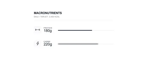 Macronutrient list with progress bars for fitness tracking Stock Footage 328085498