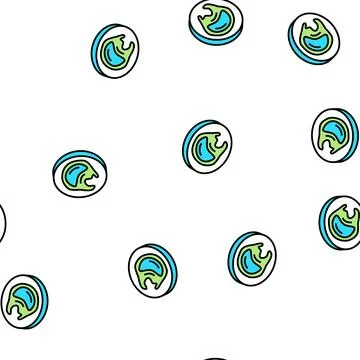 Macrophage cell immunity vector seamless pattern 스톡 일러스트