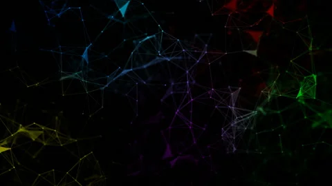 Macroscopic movement of colored elements.Network Nodes - an abstract Stock Footage 94729632