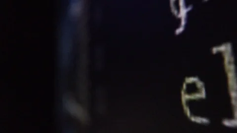 Macroscopic view of binary code sequence on LCD computer screen Vídeo Stock 111659862