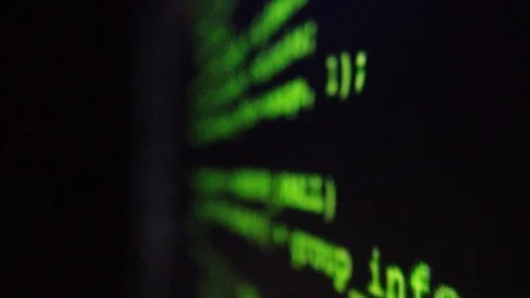 Macroscopic view of binary code sequence on LCD computer screen Видео 111659916