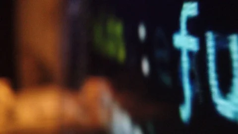 Macroscopic view of code sequence on LCD computer screen Vídeo Stock 111660185