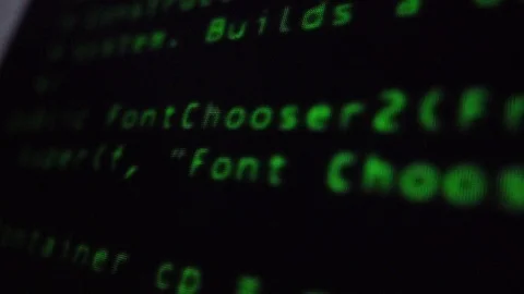 Macroscopic view of computer boot code sequence on LCD computer screen Video stock 111436308