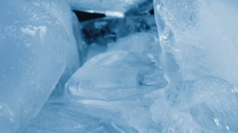 Macroshot of ice rocks with black background Stock Footage 126971526