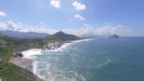 Macumba beach Rio de Janeiro aerial view Stock-Footage 83013193