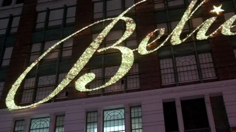 Macys Believe Sign Stock Footage 142618605